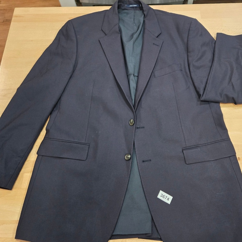 Lauren Ralph Lauren Wool Navy Blazer Mens 46L Sport Coat Jacket Made in Canada